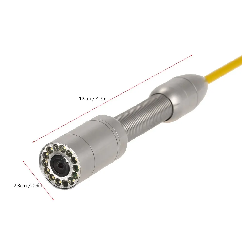 Lixada 20 М камера для проверки сливной трубы канализации IP68 рыболовная камера " ЖК-монитор 12 светодиодов ночное видение Pesca рыболовный искатель