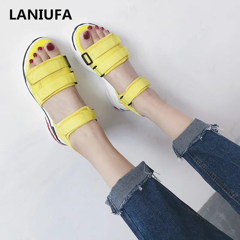 

summer flat Women Sandals shoes Breathable Comfort Ladies Platform Walking Casual Sandals Shoes women mujer plus size 35-40 #946