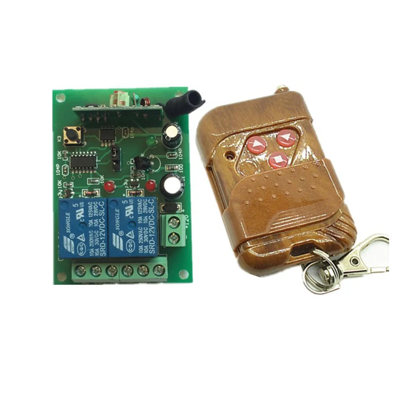 

DC 12V 24V 2 CH Wireless Remote Control Switch Motor Inversion Forward/Reverse/Stop for Shutters/Gate/Projection Screen