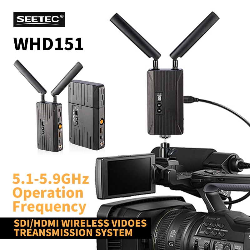Беспроводной видеопередатчик и приемник WHD151 150 м SDI/HDMI унифицирующий адаптер