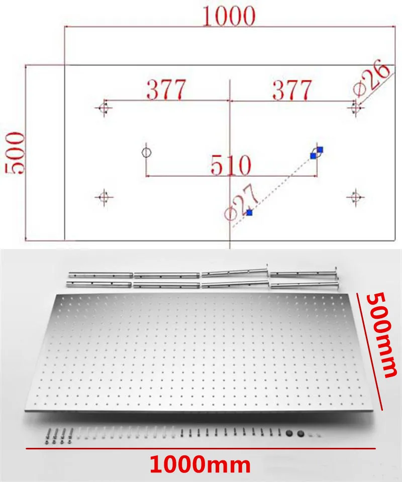 5001000mm led shower head