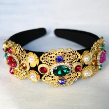 Роскошный барокко металлический крест кристалл защиты Диадема из цветов Корона византийские украшения для волос Свадебные аксессуары для волос вечерние подарок