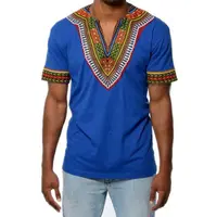 Мужская рубашка Повседневная Свободная Удобная рубашка Африканский Племенной печати с коротким рукавом простой хиппи Топы