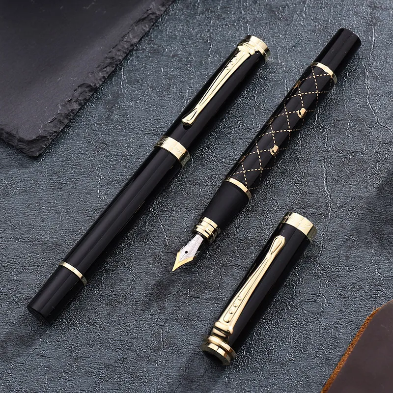 

Gold Clip Fine Nib Fountain Pen Jinhao 500 1pc/lot 0.5mm Student Practice Calligraphy Ink Pens School Office Supplies