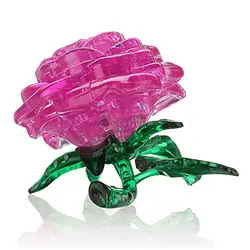 3D кристалл куб головоломка модель DIY Роуз IQ Toy гаджет розовый