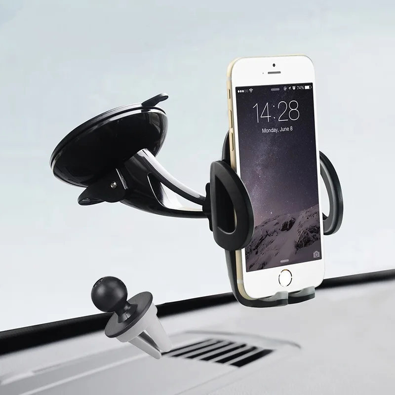 Universal Mobile Phone Holder Mount Stand Bracket Car Windshield Air Vent Mount Stand Support for 360 Degree Adjustment Car Air Vent Mount Phone Holder Tbalet Desktop Holder Stand  (2)