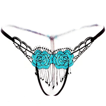 

Rose transparent tassel fork t ladies underwear