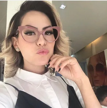 

Elegant Fashion Women Glasses Frame Men Eyeglasses Frame Vintage Round Clear Lens Cat Eye Glasses Female Eyewear 6952