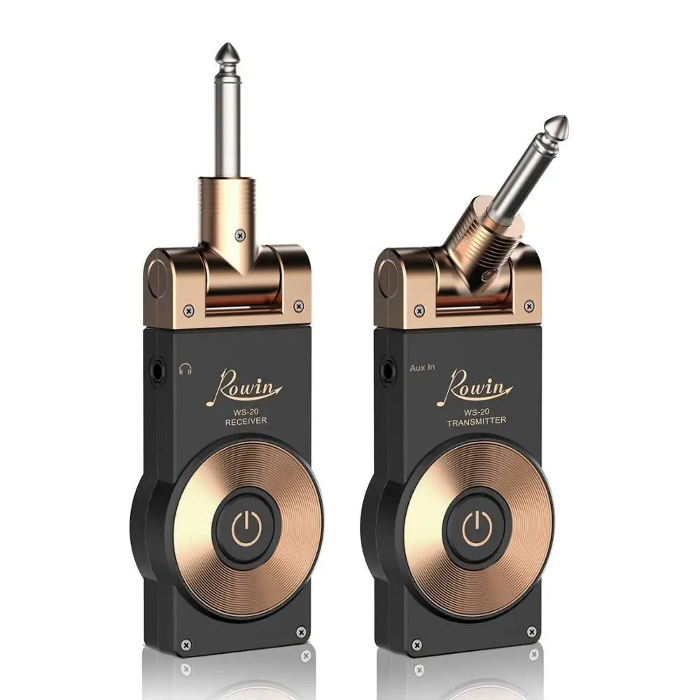 

Rowin 2.4G Rechargeable Wireless Guitar System Transmitter Receiver for Electric Guitar Bass with Rechargeable Battery