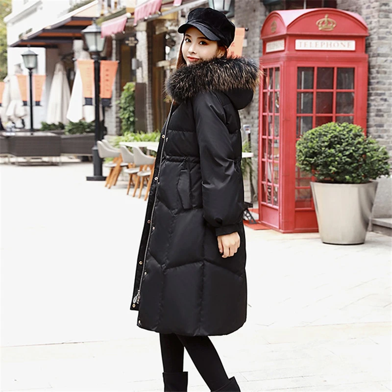 Qualité Coton Capuche Fourrure Femelle Noir À Moyen Épaississement yellow bleu Femmes Long 2018 Mince De D'hiver Cw652 Nouveau Dames Parkas Col Chaudes Fur Veste Collar xO0vw86qW