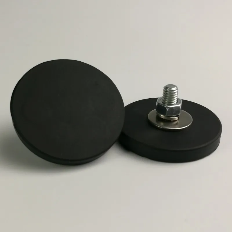 6 шт. D43mm горшок из Неодимового Магнита с резиновым покрытием и внешней резьбой M6