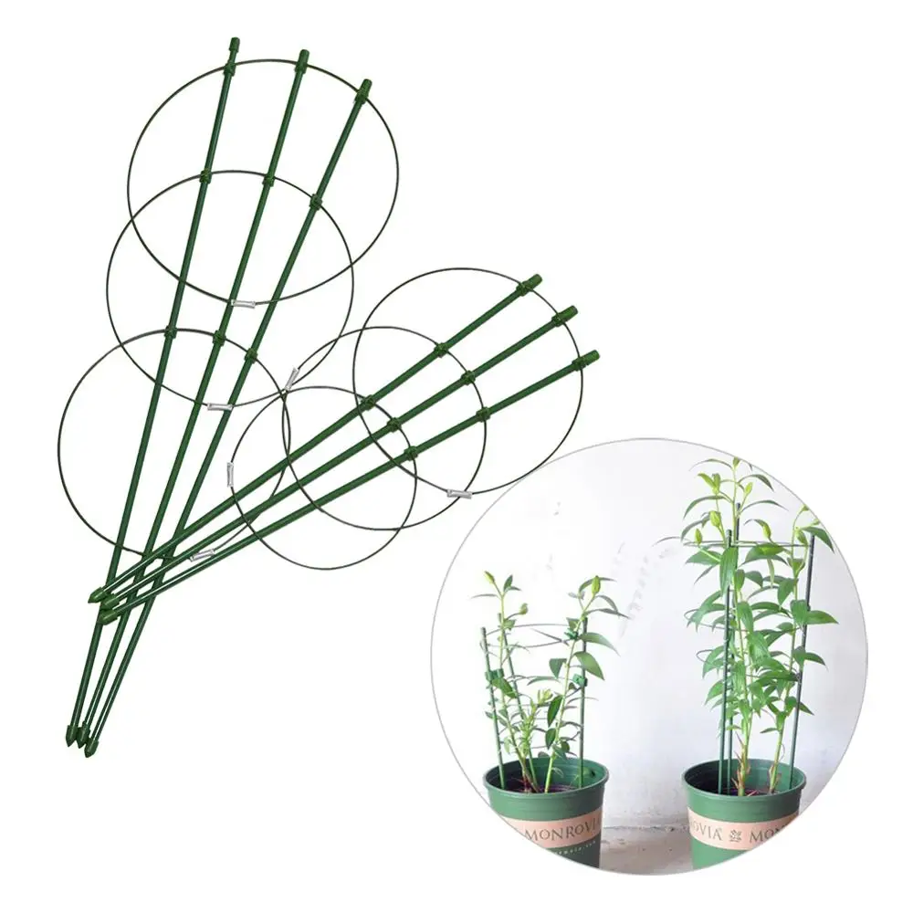 

Plastic Coated Steel Plant Support Frame 45cm/60cm Climbing Vine Rack Durable Creative Flower Vegetables Decorative Bracket 5Pcs