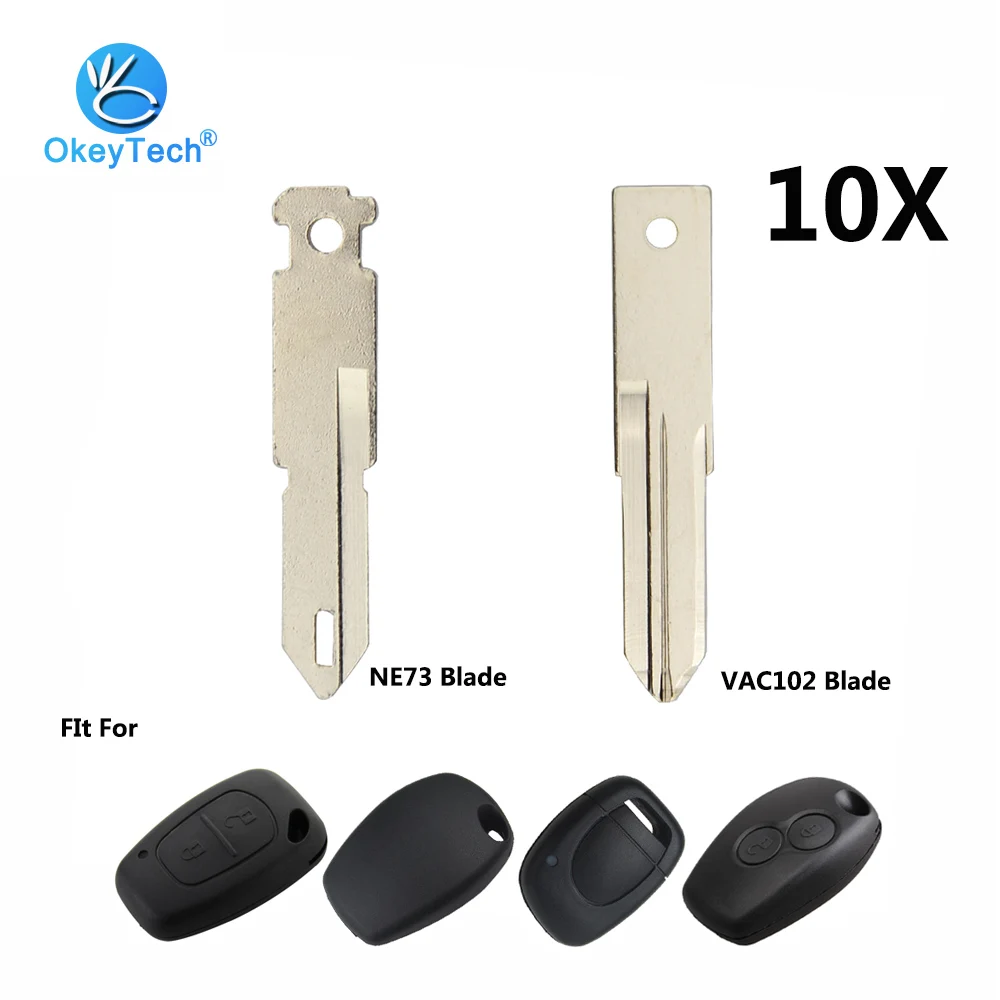 

OkeyTech 10pcs/lot Uncut VAC102 NE73 206 Key Blade for Renault Sandero Megan Modus Clio Kangoo Logan Key Shell Cover Case Fob