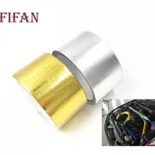 FIFAN 5 м Стекловолоконная самоклеющаяся Золотая высокотемпературная теплозащитная пленка, рулонная лента, Золотое тепловое обертывание, барьер для автомобиля, грузовика