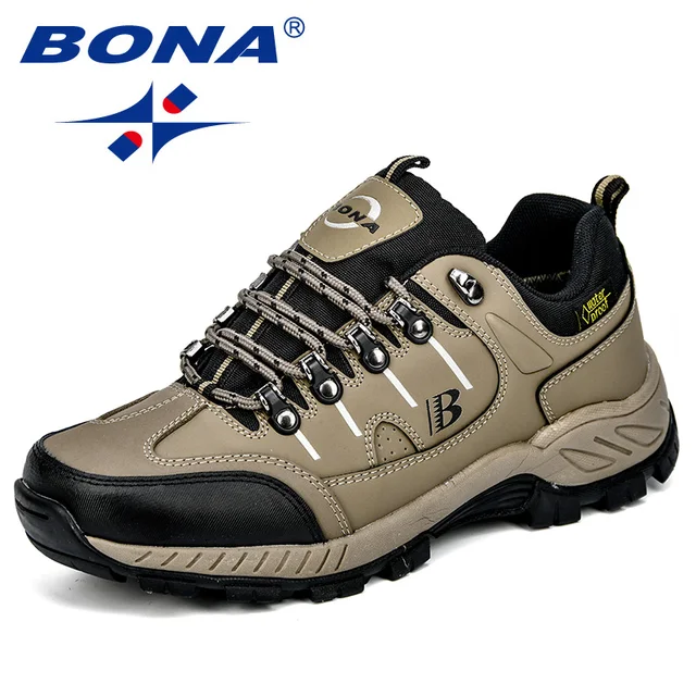 BONA New Arrival Classics Style Men Hiking Shoes Action Leather Men Athletic Shoes Outdoor Jogging Shoes Fast Free Shipping