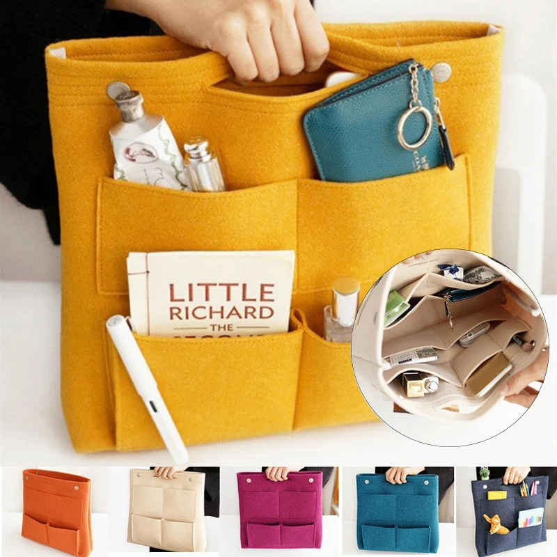 Fashion Bag In Bag Felt Casual Travel Multi-Pockets Elegant Storage...