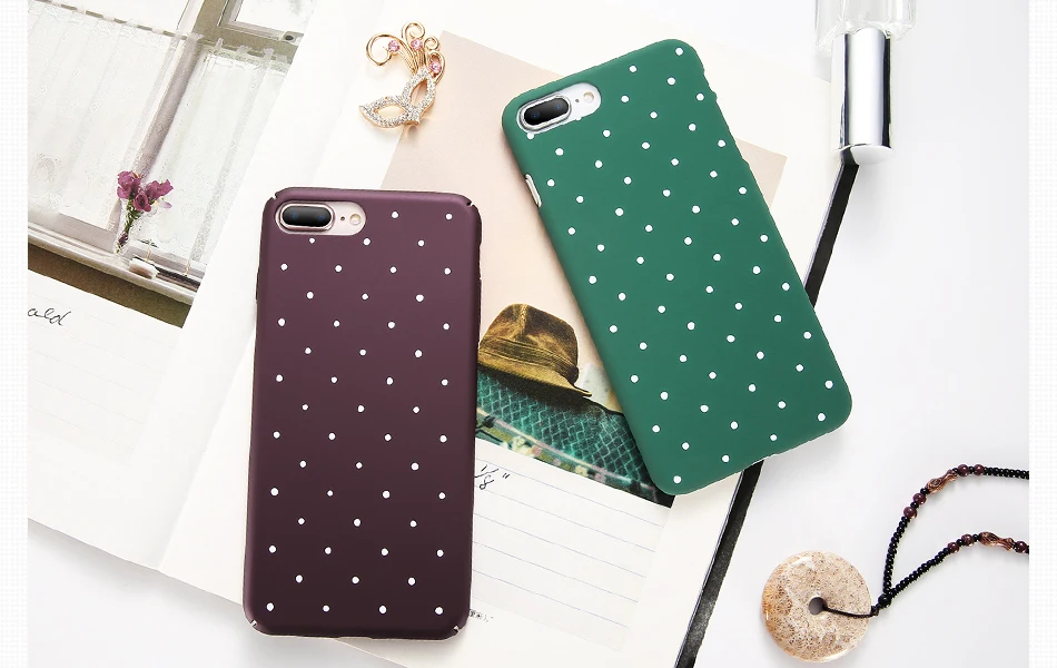 DOEES Spot Pattern Case For iPhone 5 5S SE 6 6S 7 8 Plus X Case Plain Slim Ultra Thin Hard PC Phone Cover For i Phone 6 7 8 10 (6)