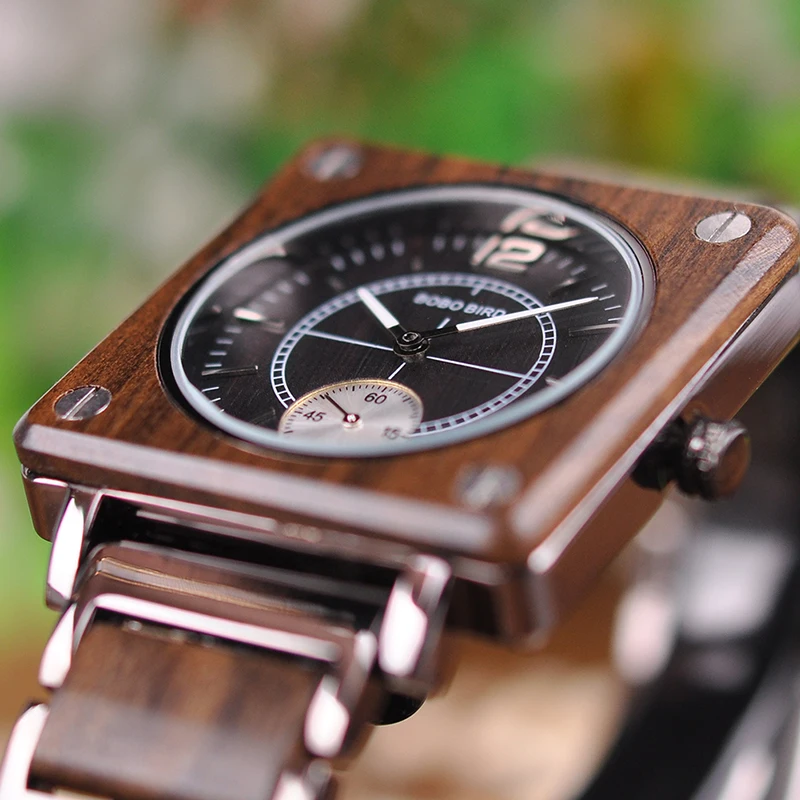 BOBO BIRD Men Watch relogio masculino Classic Wood Metal Wristwatch Creative Fashion Design Quartz Watches Handsome Gift C-R14