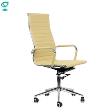 94995 Кресло для персонала Barneo K-110 бежевая кожа высокая спинка кресло офисное кресло компьютерное кресло с системой качания мебель для офиса компьютерные кресла в Казахстан по России