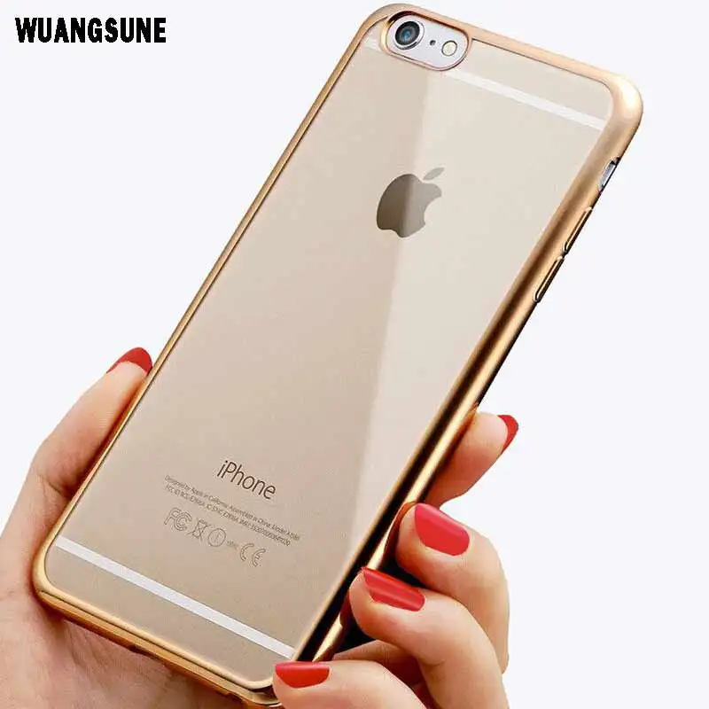

Luxury Ultra thin Plating TPU Silicone Flexible Soft Back Cover Case For Iphone 5 5S SE 6 6S 7 7 Plus Transparent Clear Cases