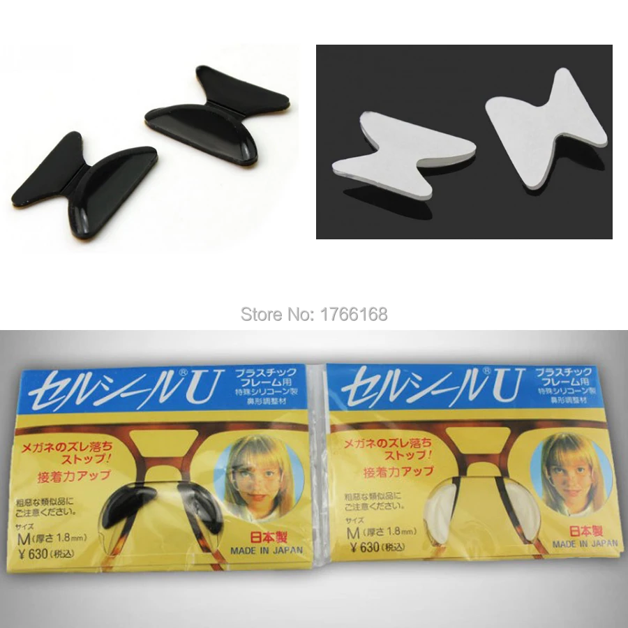 

100pairs(200pcs) Clear Black Acetate plastic eyewear eyeglasses 1.8mm 2.5mm silicone Anti slip nose pad sticker accessories