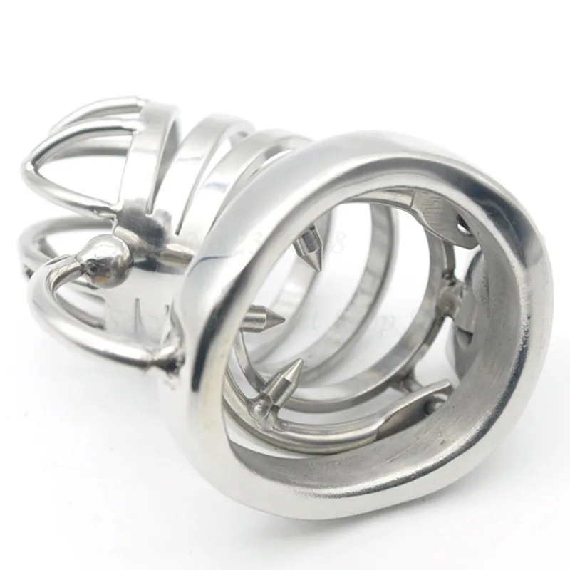 304 Stainless Steel Male Chastity Devices with Anti-Shedding Ring,Long Cock Cage with Base Arc Ring ,Penis Lock,Sex Toys For Men