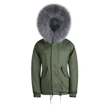 Бренд новейший дизайн реального енотовидная собака меха с капюшоном мужской военной парка