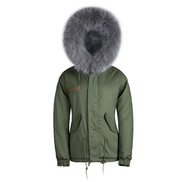 Cheap wholesale new brand latest design real raccoon dog furs hooded male military parka
