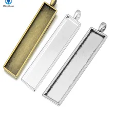 MINGXUAN 10 шт./лот Ретро 10X50 мм Прямоугольник внутренний размер подвески настройки основы для кабошонов ободок Пустые лотки Fit Кабошон Камея DIY