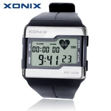 Hot!!! XONIX Fashion Heart Rate Monitor Men Sports Watches Waterproof 100m Digital Watch Swimming Diving Wristwatch Montre Homme
