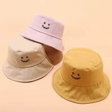 Кепка со смайликом, вышивка в виде ведра, новинка года, K Pop Ok, летняя верхняя Солнцезащитная желтая розовая Женская кепка с надписью «Улыбка», туристические поездки, шляпа от солнца