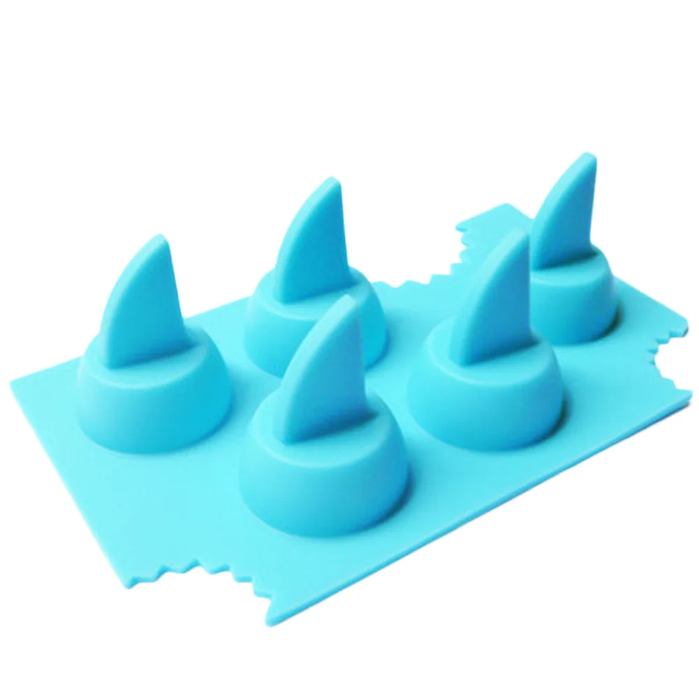 HIC Kitchen Silicone Shark Fin Ice Tray, Set of 2