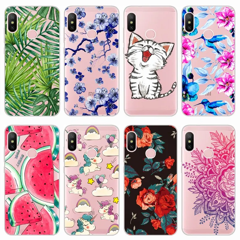 Мягкий чехол из ТПУ Для Xiaomi Mi A2 Lite 5 84 дюйма прозрачные чехлы с принтом на заднюю