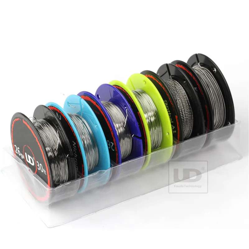 

Original Youde UD Wire Box SS316L Nichrome Ni200 KA1 6 in 1 Resistance Wire for DIY Vape Tank 26g 28g 32g Heating Wire