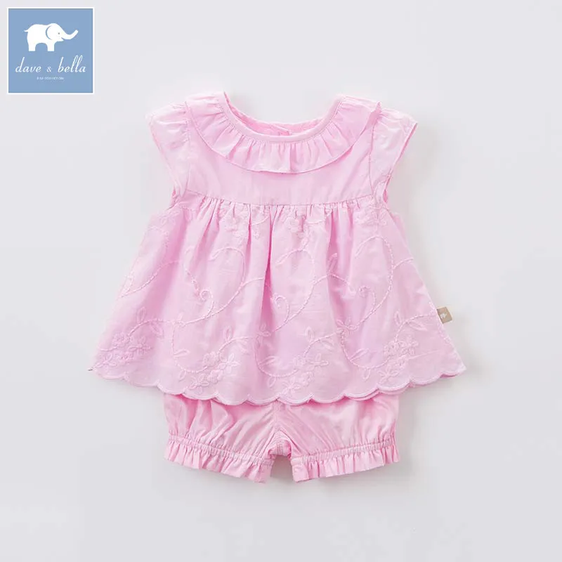 

Dave bella summer baby lovely suits children high quality costumes infant toddler girls clothing sets DBA6682
