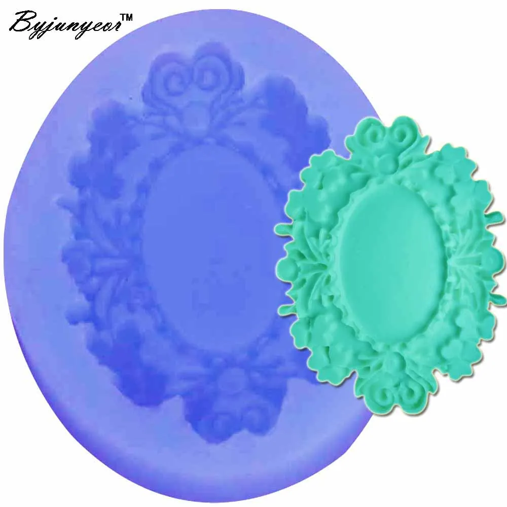 Byjunyeor Mirror Cake Border Silicone Mold Frame Cupcake Wedding