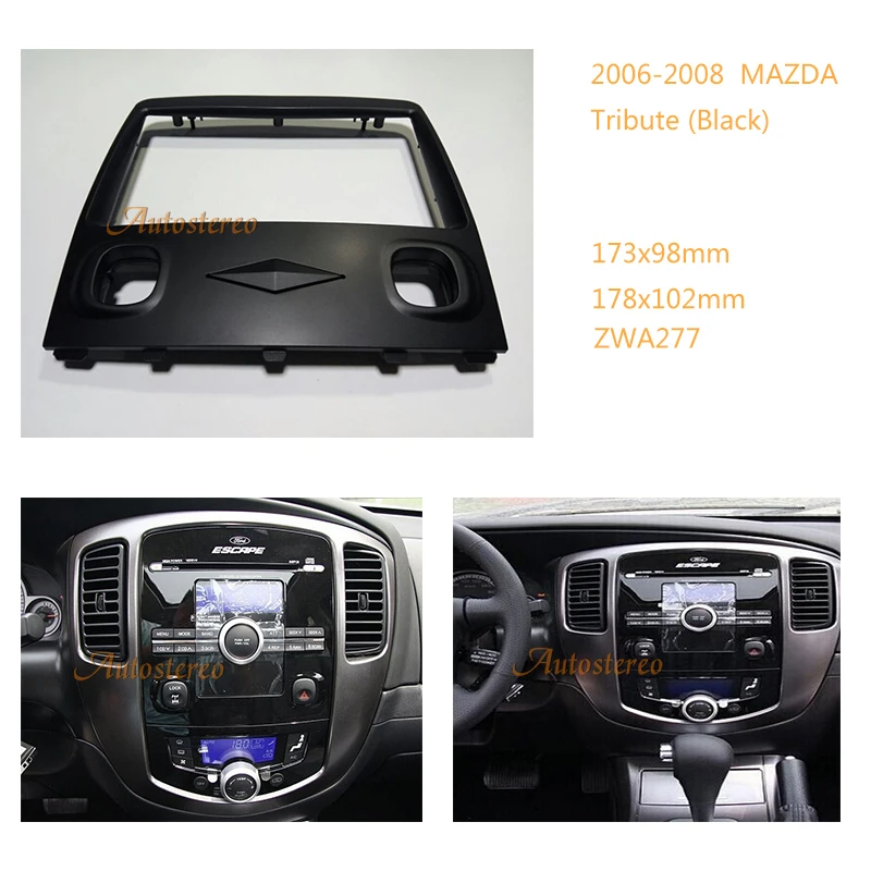 

ZWNAV 11-277 Car Radio Fascia Stereo Trim Dash Kit for FORD Escape (ZD),MAZDA Tribute (Black)