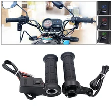 1 пара 12 В 26 Вт 22 мм руль мотоцикла Регулируемая температура Электрический нагрев ручка с ускорителем карты штук и вольтметр