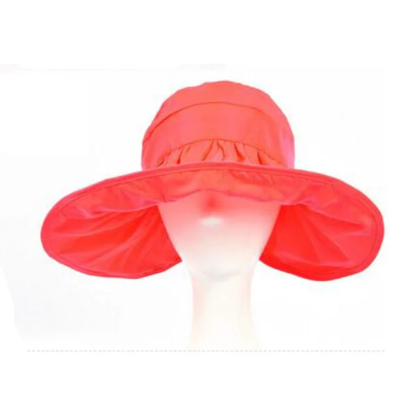 Ymsaid солнца Шапки Пустой Топ козырек шляпа складной Прохладный шляпа для Для женщин с большими головами Пляжная Шляпа Лето Защита от ультрафиолета - Цвет: Watermelon red