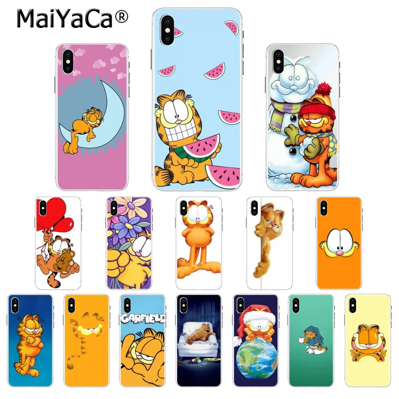 MaiYaCa Гарфилд Кот ТПУ Мягкий силиконовый чехол для телефона Apple iPhone 8 7 6 6S Plus X XS MAX 5 5S