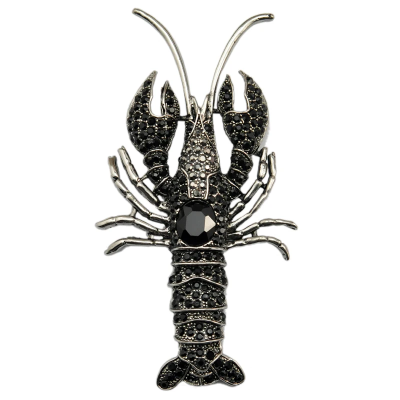 

Black alloy Lobster Brooch Pin Animal Shaped Fashion Jewelry Costume Accessory