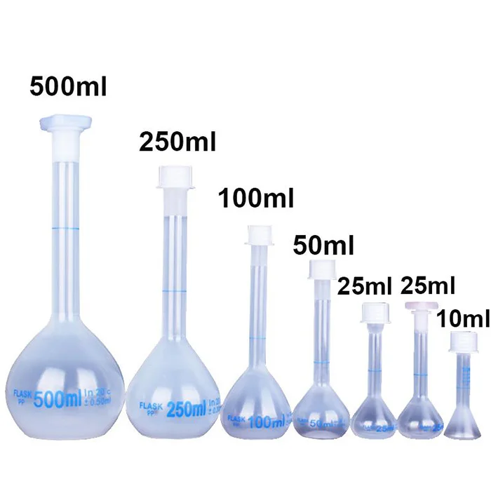 10 мл-1000 мл дом/Лаборатория Пластиковые объемные колбы для химии экспериментов реагент бутылки w/винтовой разъем типа
