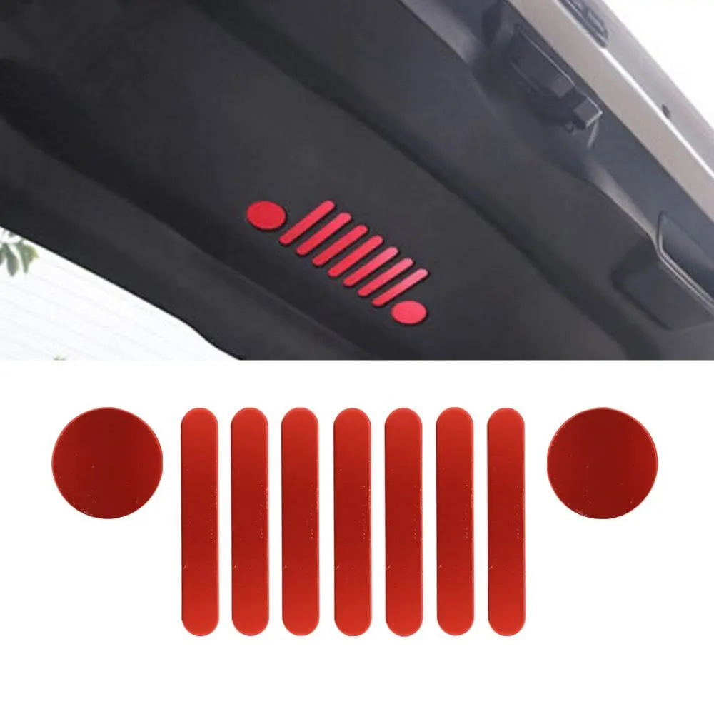 

For Jeep Compass 2017 Rear Trunk Storage Door Sticker Emblem Badge Decoration Cover Trim Car Styling Accessories Red Blue Silver