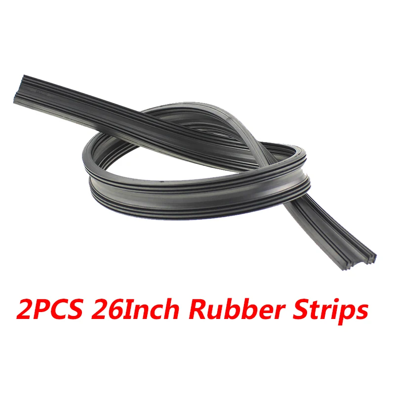 2 pcs rubber strips 1 шт. J-type мягкий резиновый безрамный Бескаркасный лобовое стекло автомобиля стеклоочистителя 14''16''1" 18'19'20''21'22'24'26'' - Цвет: 2 pcs rubber strips
