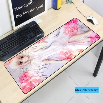 

Mairuige Girl Dress Roses Anime Natural Rubber Game Large Locking Edge Mouse Pad Thick 4mm Waterproof Anti-skid Durable and Big
