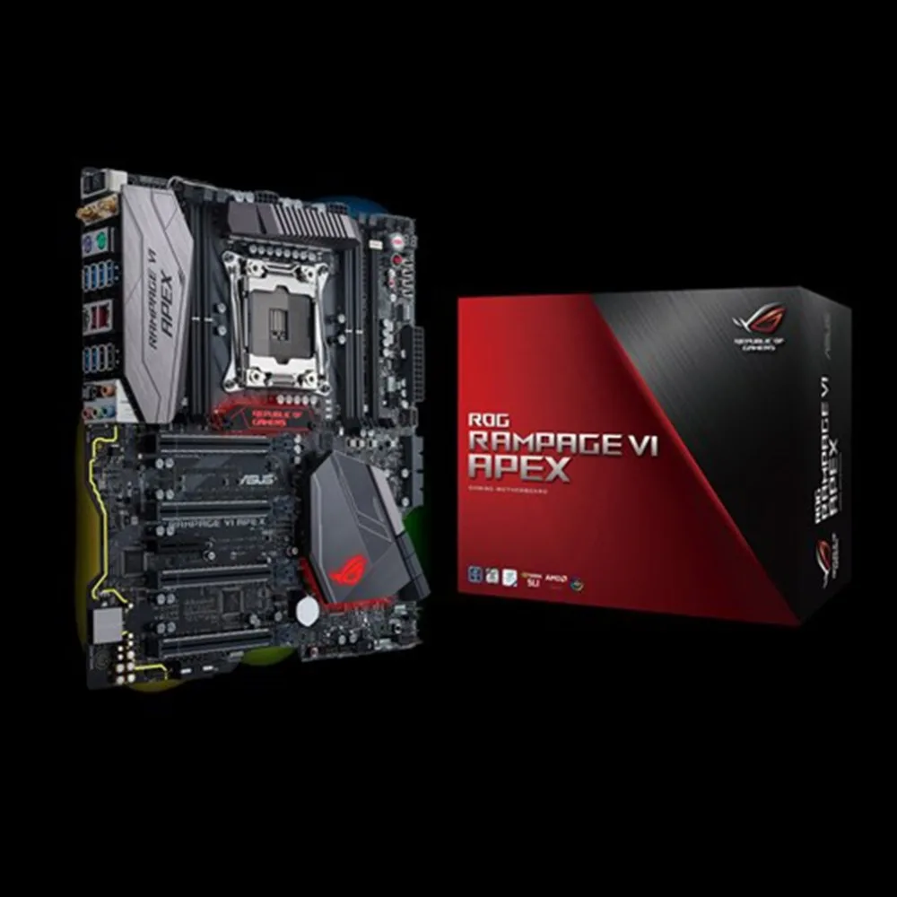

ROG RAMPAGE VI APEX X299 Motherboard LGA2066 DDR4 Memory Support M.2 SSD with Onboard AC Wi-Fi And USB 3.1