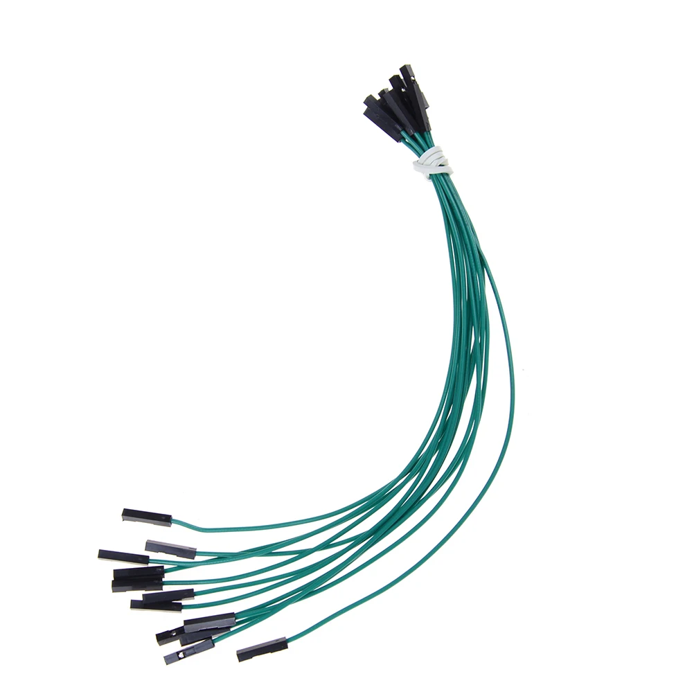 10 шт./лот 20 см 24AWG Женский Соединительный провод Dupont кабель - Цвет: Зеленый