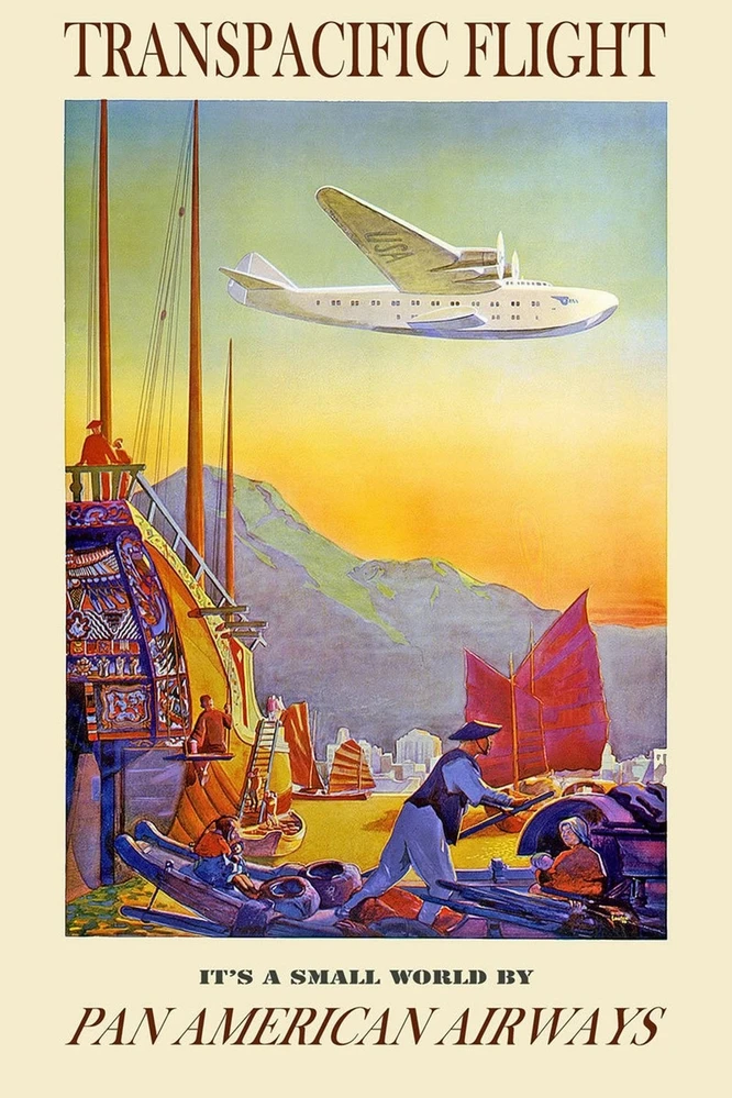 Transpacific Flight in Sun Room Frame винтажная декоративная крафт-бумага Постер сделай сам