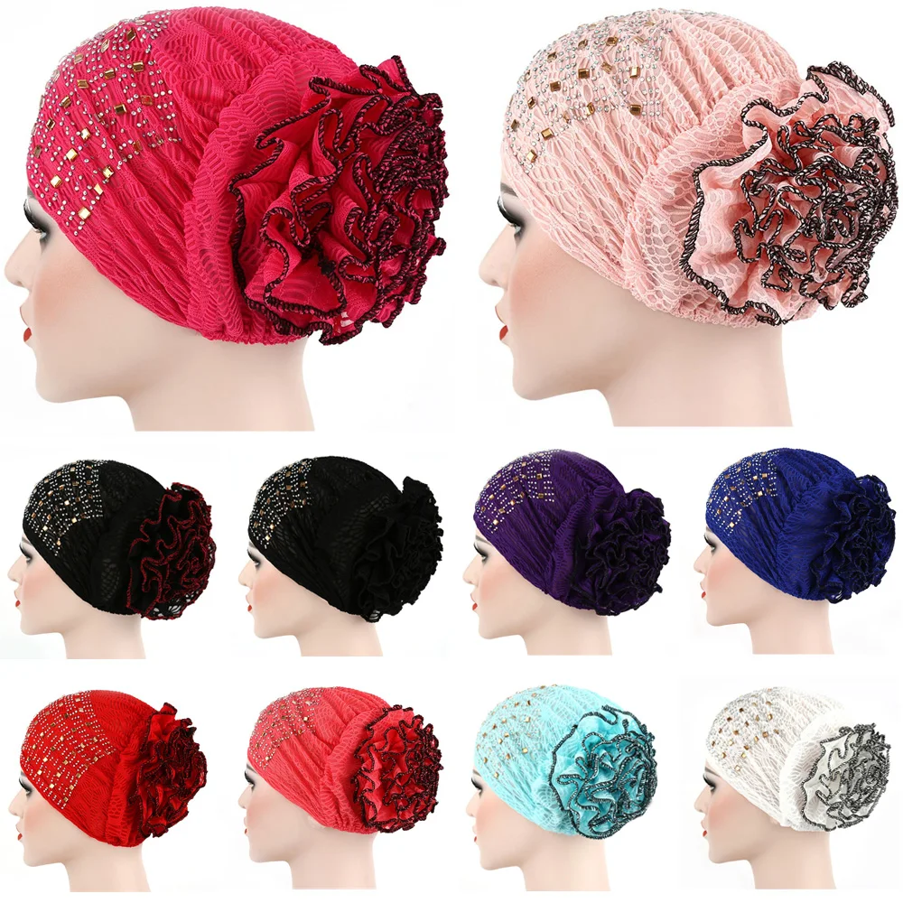 

New Stylish Women Turban Hat Indian Style Slouchy Beanie Hats Hair Head Wrap Cap HATQD0020