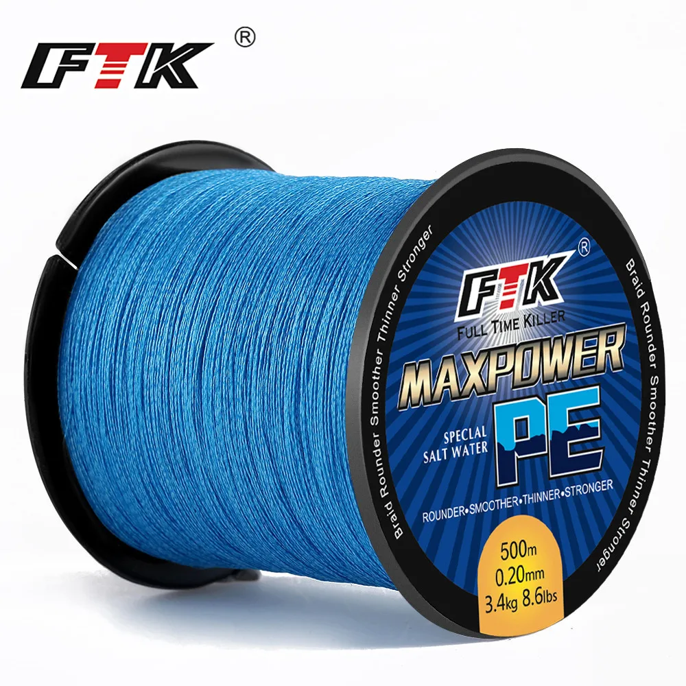 

FTK PE Braided Line TP 500M LB13-17 Code0.4-6.0 DIA/mm0.1-0.4 Super Multifilament Fishing Carp